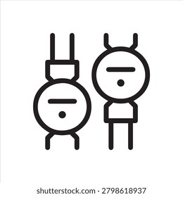Thin Outline Icon Water Meter, Hydrometer, Water gauge. Such Line Sign as Water Supply, Meter Readings. Thin Vector Isolated Pictograms for Web on White Background Editable Stroke.