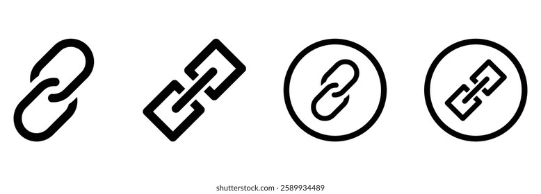 Thin Outline Link Symbol for Web, UI, and Mobile Apps