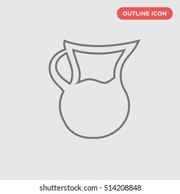 Thin Outline milk jug vector icon on white background, isolated