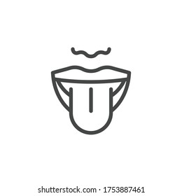 Thin Outline Mouth And Letters Icon. Such Line Sign As Articulation, Speech Therapy, Talk Or Speak. Vector Computer Custom Isolated Pictograms EPS 10 For Web On White Background Editable Stroke.