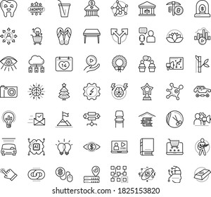 Thin outline vector icon set with dots - christmas wreath vector, tree, attainment, reward, Electrical service, Car wash, Hairdressing salon, Web Link, Pay per click, Marketing solutions, Clustering