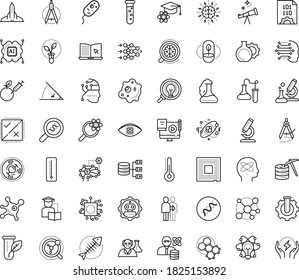 Thin outline vector icon set with dots - eLearning vector, Blended Learning, Self, Artificial Intelligence, Machine, Autonomous, Deep, Cognitive Science, Computer Vision, AI Decision, Neural network