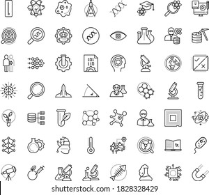 Thin outline vector icon set with dots - eLearning vector, Blended Learning, Artificial Intelligence, Autonomous, Deep, AI Architecture, Cognitive Science, Computer Vision, Decision, Neural network