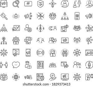 Thin outline vector icon set with dots - social distancing vector, teamwork, Human Resources, Resour es, employee relations, Target keywords, media marketing, Search optimization, Digital, campaign