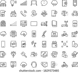 Thin outline vector icon set with dots - Car repair service vector, Landing page, Web analytics, Target keywords, Mobile marketing, Webdesign, Digital, Email, Video, electronic Book, Self learning