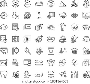 Thin outline vector icon set with dots - angel vector, hr questions, Photo services, babysitting service, Garden, Target keywords, Webdesign, Game based Learning, Deep, Big data, Semantic Analysis
