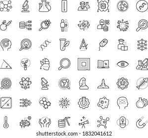 Thin outline vector icon set with dots - eLearning vector, Self learning, Artificial Intelligence, Autonomous, Deep, AI Architecture, Cognitive Science, Computer Vision, Decision, Neural network