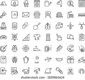 Thin Outline Vector Icon Set With Dots - Medical Mask Vector, Santa Hat, Gloves, Competition, Watering Can, Hr Policies, Business Opportunity, Data Mining, Paperclip, Envelope, Stapler, Calculator