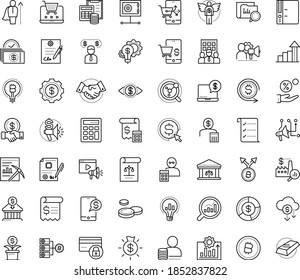 Thin outline vector icon set with dots - growth vector, Cost per click, Marketing budget, solutions, Angel investor, Entrepreneur, Business Company, Innovation, Data mining, Folder, project, hero