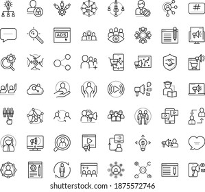Thin outline vector icon set with dots - permanent recruitment vector, human Resour es, employee relations, hr recruiter, SEO copywriting, Target keywords, Search optimization, Digital marketing