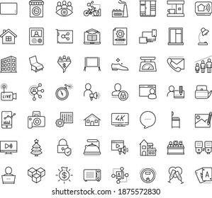 Thin outline vector icon set with dots - christmas tree vector, Content management, Affiliate marketing, Distance Learning, AI Pattern, Livestream, 4K Streaming, responsive web design, Table lamp