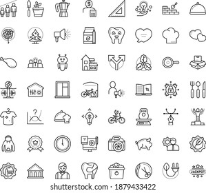 Thin outline vector icon set with dots - Christmas vector, holly, achievement, winner, Hairdressing salon, eLearning, Blended Learning, Business opportunity, AI Robot, great solution, curve pen, pan