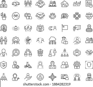 Thin Outline Vector Icon Set With Dots - Stay Home Vector, Self Isolation, Chills, Referral, Hr Department, Permanent Recruitment, Employee Relations, Services, Solutions, Questions, Target Audience