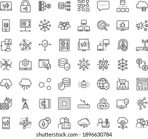 Thin Outline Vector Icon Set With Dots - Hr Services Vector, Search Engine, Video Marketing, Social Media, Digital, Mobile, Blog Management, Affiliate, AI Pattern, Architecture, Big Data, Clustering