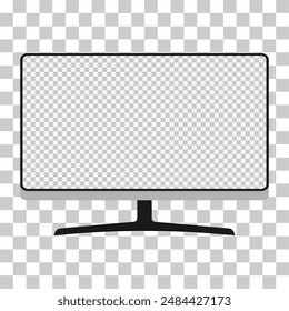 Thin pc monitor icon, technology device equipment symbol, web vector illustration .