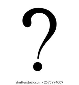 Thin question mark doodle silhouette icon vector illustration design on white background.