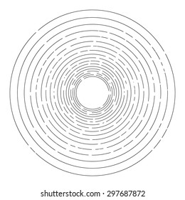 Thin random dashed concentric circles background