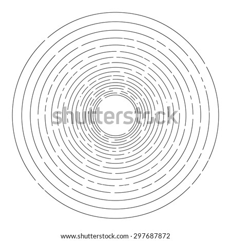 Thin random dashed concentric circles background