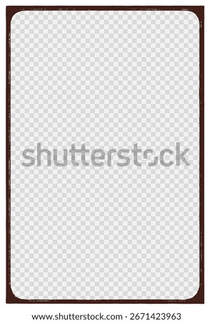 Thin rectangular frame with a rough, distressed texture, rounded inner corners and an empty center. This ideal for vintage posters, retro layouts, old paper borders, or classic design projects.