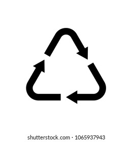 Thin Recycling symbol, isolated vector illustration