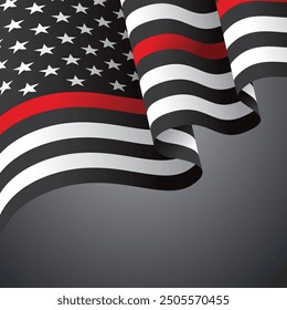 thin red line american flag, vector graphic design