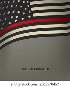 thin red line american flag, vector graphic design