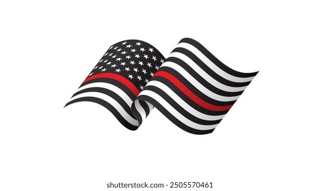 thin red line american flag, vector graphic design