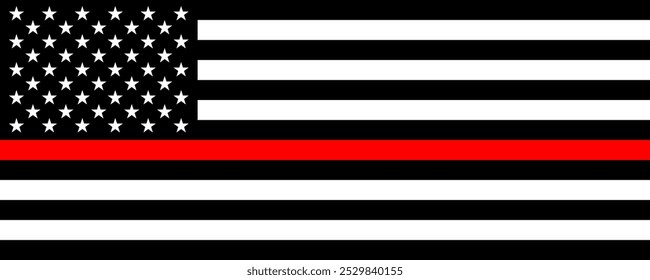 Thin Red Line American Flag, long version, Vector Images