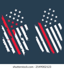 Thin Red Line American Flag Design