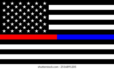 Delgada línea roja y delgada línea azul American Flag Vector Gráficos