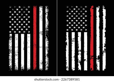 Thin Red Line Flag Design Vector