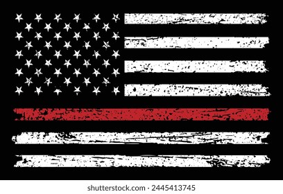 Thin Red Line Flag Logo Design