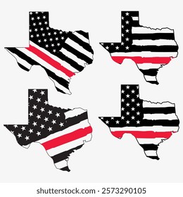 Thin Red Line Texas USA Flag Thin Red Line American Flag