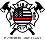 Thin Red Line USA Flag Fire Dept Logo