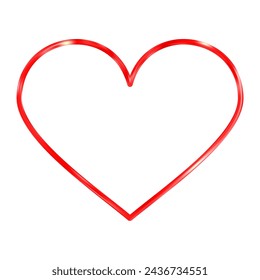 Cadre de coeur métallique rouge mince. Une bordure cardiaque brillante et réaliste. Symbole de luxe de l'amour. Elément de design décoratif doré pour la Saint-Valentin, carte de mariage, invitation. Illustration vectorielle 3D EPS10.