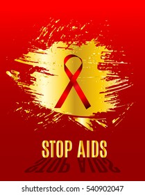 The Thin Red satin ribbon - a symbol of the fight against AIDS