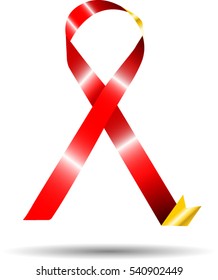 The Thin Red satin ribbon - a symbol of the fight against AIDS. 