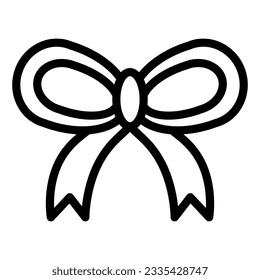 Leuchtendes Schleifensymbol der Schleifenlinie. Geschenkdekoration, Vektorgrafik einzeln auf Weiß. Skizzen Sie Stil Design, entwickelt für Web und App. EPS10