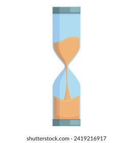 Thin sand clock icon cartoon vector. Digital alarm. Design minute timer