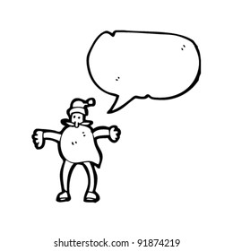 thin santa with speech bubble