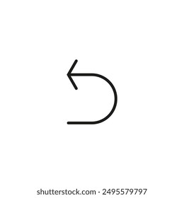 Thin semi circle arrow. Vector illustration. Semicircular rounded curved arrow.