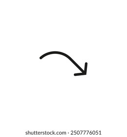 Thin semi circle arrow. Vector illustration. Semicircular rounded curved arrow.