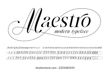 Thin serif font in modern style, this typeface hase a big set of ligatures and alternates and can be used for logos