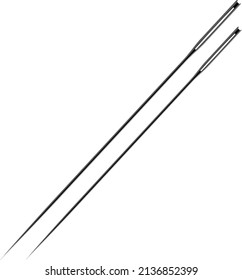 Thin sewing needles, illustration, vector on a white background.