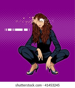 Thin sexy girl. Abstract vector illustration.