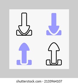 thin share icon. download and upload icon design with two style options