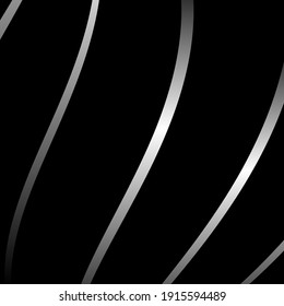 thin silver steel stripes on a black background. minimalistic design. stylize