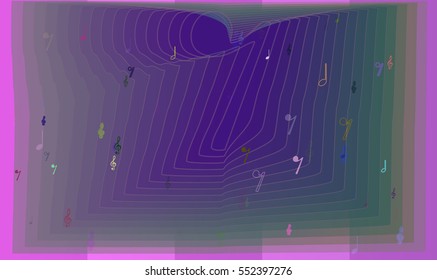 thin slide at type, musical note vector background among simple illumination