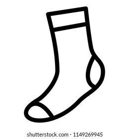 Thin sock icon. Simple illustration of thin sock vector icon for web design isolated on white background