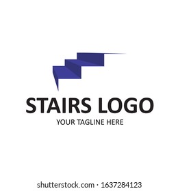 thin stairs logo vector illustration